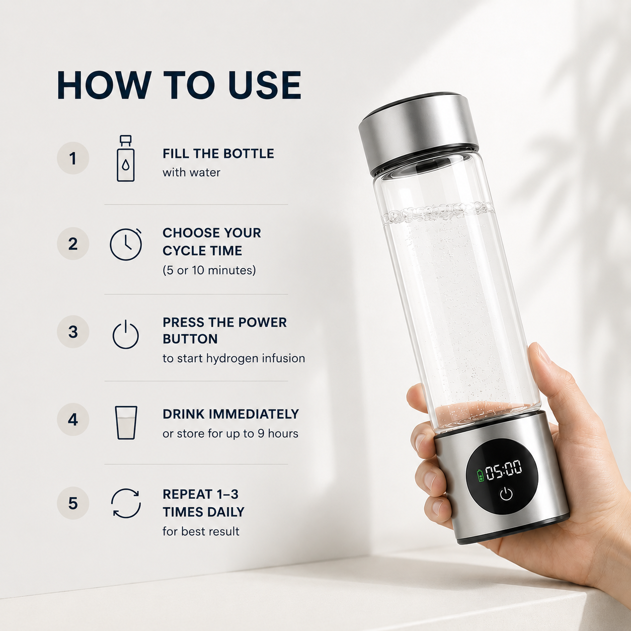 ELEMENT P™ Hydrogen Water Bottle - 15.6 fl oz